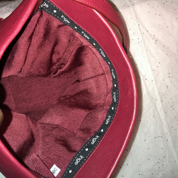 INGE RED STUDDED CROSSBODY HANDBAG. - Picture 6 of 8